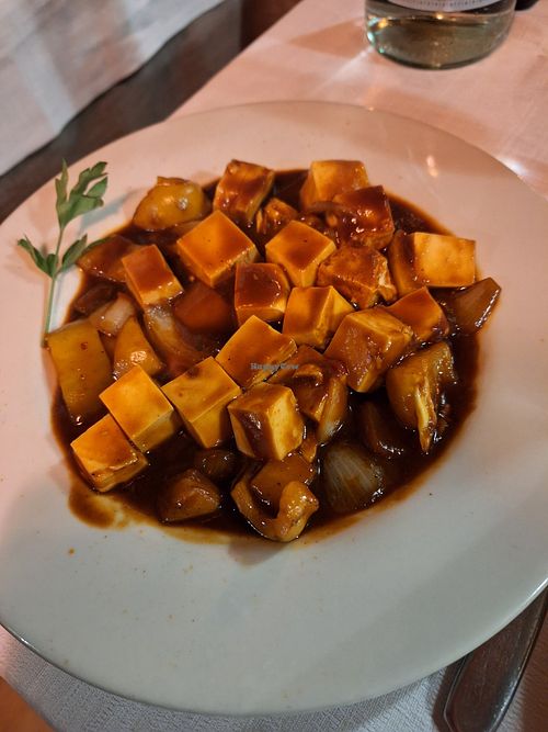 Stewed spicy tofu at Sin Jah in Bergamo