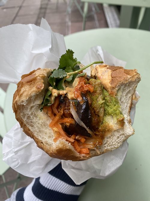 Mixed vegan and kimchi special banh mi  at Earl's Sandwiches in Brighton