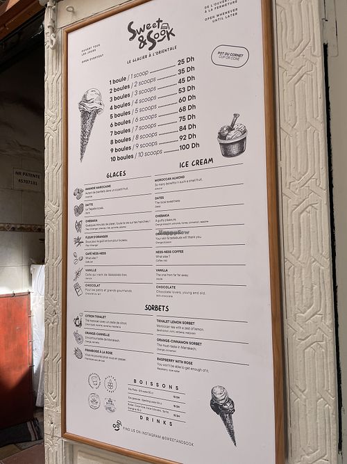 Menu  at Sweet & Sook in Marrakech