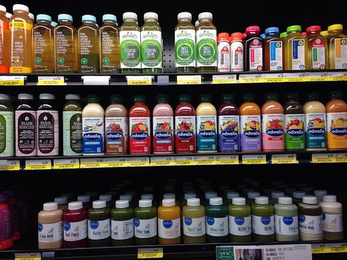 A refrigerator section just for the juice enthusiasts! at Yes! Organic Market - Petworth in Washington