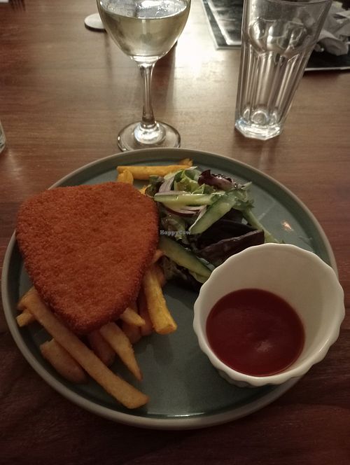 Vegan schnitzel at Cricketer's Arms Hotel in Cooks Hill
