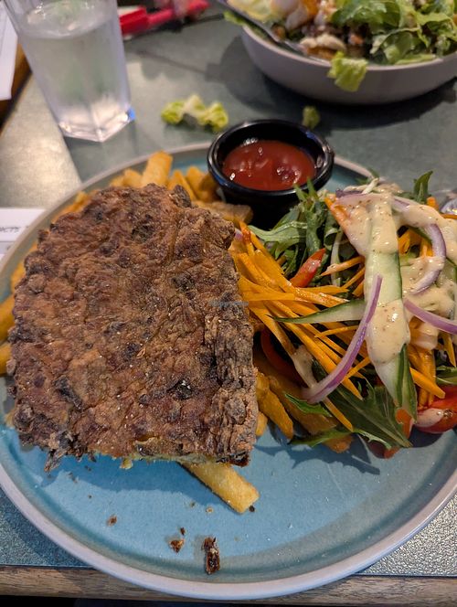 Vegan schnitzel at Cricketer's Arms Hotel in Cooks Hill