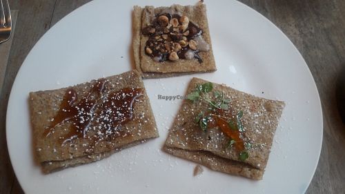 Selection of desert crepes at Aubrey's Traditional Creperie in Nottingham
