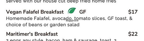 Falafel breakfast option  at Claudine's Eatery in Fredericton