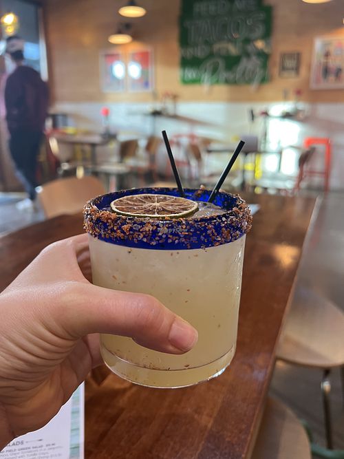 Delish margaritas with smoked salt   at The Taco Project in Stamford