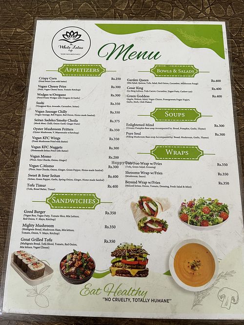 Menu #Veganuary at Kyampa - The White Lotus Cafe in Lalitpur