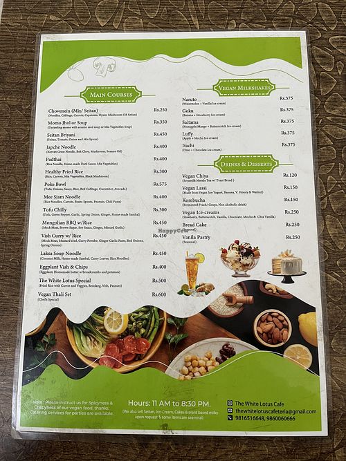 Menu #Veganuary at Kyampa - The White Lotus Cafe in Lalitpur