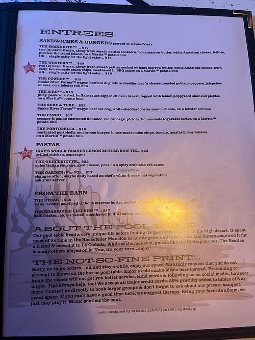   at Snake Bite Roadhouse in Yucca Valley