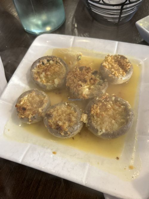 Vegan stuffed mushrooms   at 3 Brothers Pizza Cafe in Farmingdale