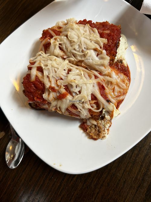 Vegan appetizer eggplant rollatini   at 3 Brothers Pizza Cafe in Farmingdale