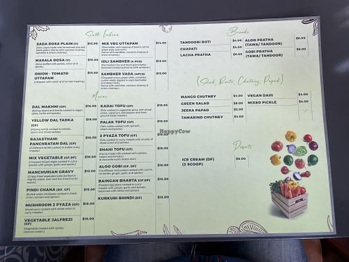 Menu  at 29 Sweets in Christchurch