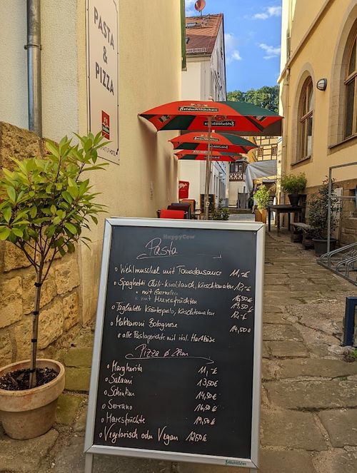 Menu/offers with vegan options advertised   at Taverne Wehlmuschel in Stadt Wehlen