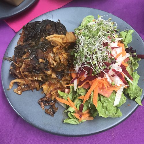 Vegan lasagna at Yerbabuena del Sisal in Valladolid