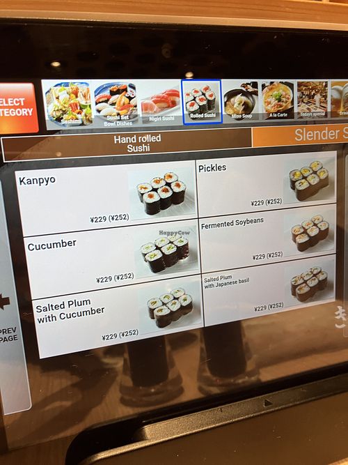 Vegan sushi selection  at Kizuna Sushi in Tokyo