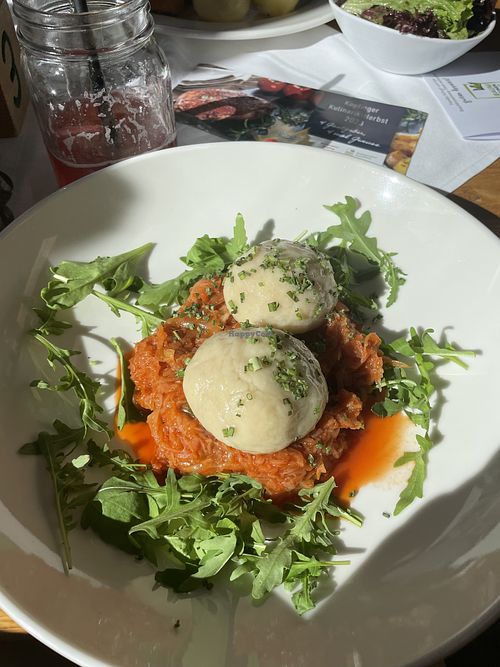 Potato dumplings and kraut   at Gasthof Oachkatzl in Knechtelsdorf