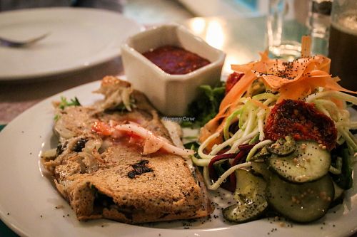 vegan omelette at Chirimoya in Salta