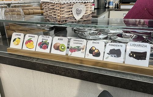 vegan options   at Gelateria Domus in Bergamo