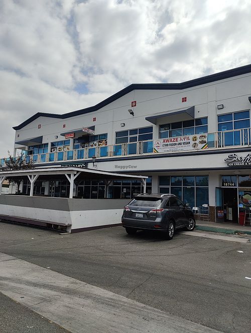 Outside at Awaze Ethio Fusion in Artesia