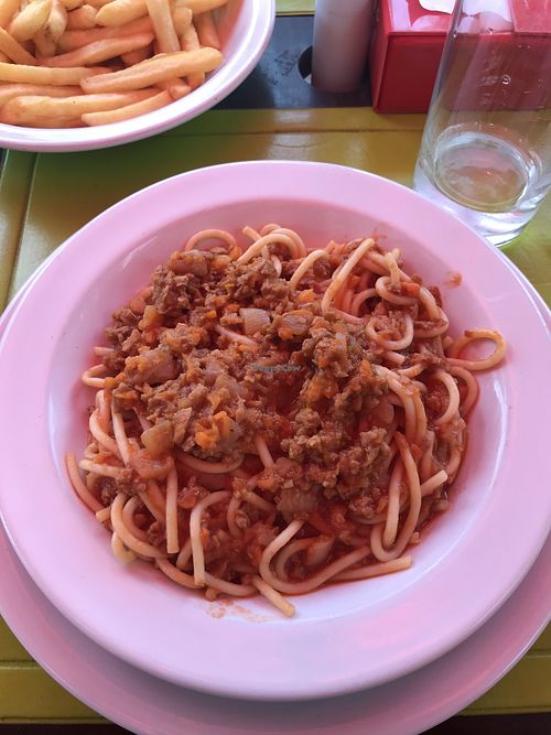 Spaghetti bolognese at Comida Naturista Irene's in Colonia Del Sacramento