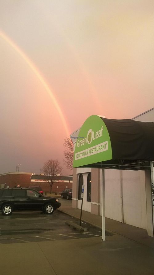 Front view // double rainbow at Green Leaf Vegetarian Restaurant in Richmond