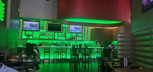 Bar area with changing led colors at Wok n Fire in Burr Ridge