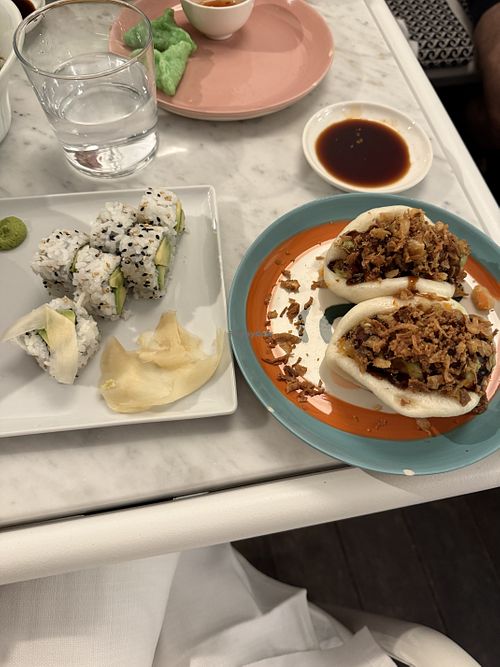 Bao buns and avocado roll  at Misaki in Positano