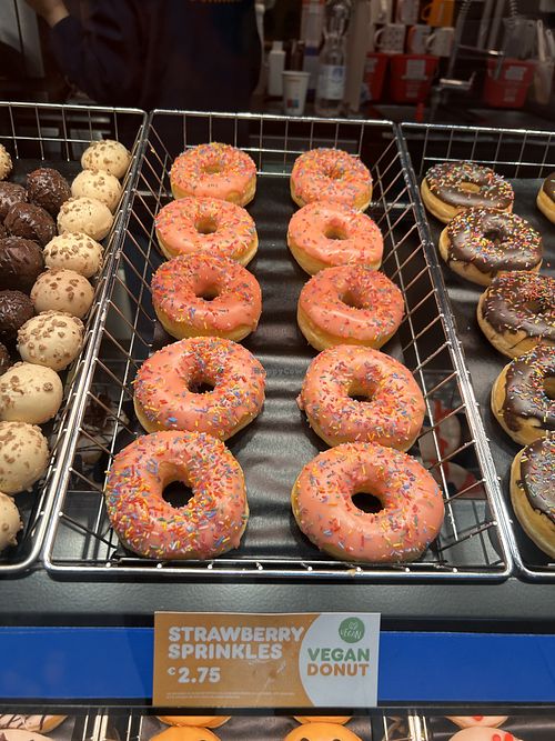 Vegan donuts   at Dunkin' - Central Station in Dusseldorf