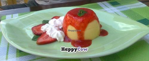 vegan panna cotta at Artha in Porec