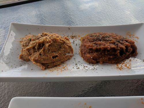 Freshly made hummus and baba ganoush at Elita - temporarily closed in Canmore