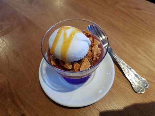 Cava & Cheddar Strawberry Trifle at Tierra Kitchen in Lyme Regis