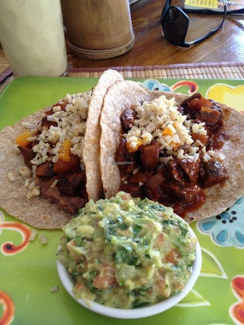 Vegan tacos  at La Senda Restaurante in Playa Del Carmen