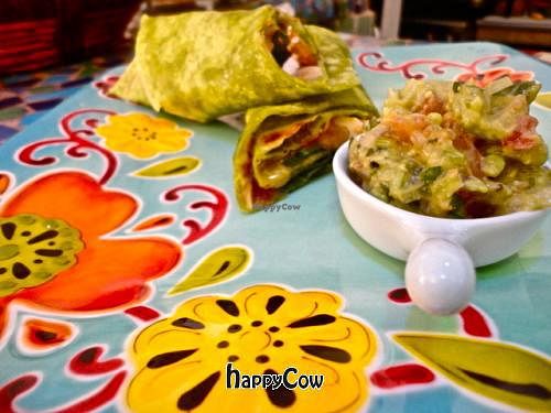 BURRITOFU A LA MEXICANA CON GUACAMOLE at La Senda Restaurante in Playa Del Carmen