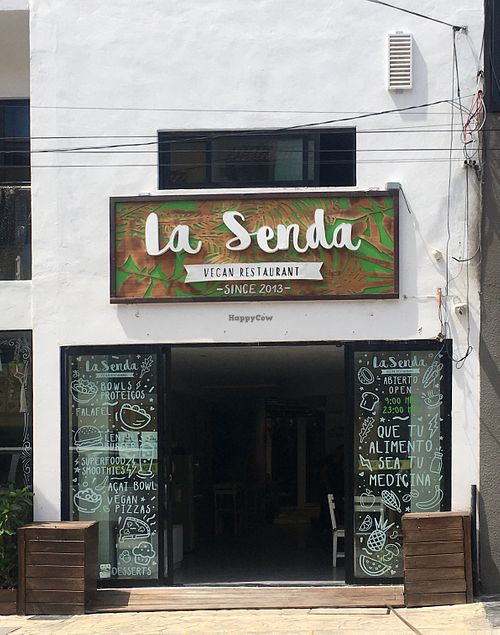 Outside of building at La Senda Restaurante in Playa Del Carmen