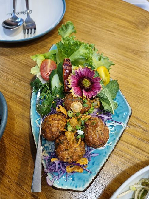 Laab balls at O'ganic Concept Ari in Bangkok