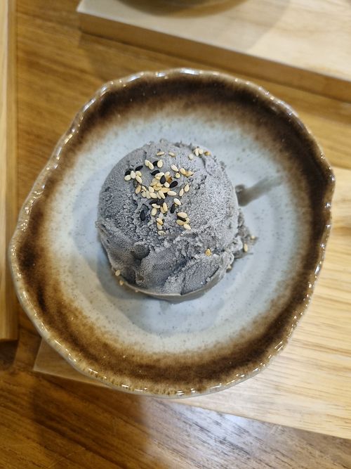 Ginger black sesame ice cream at O'ganic Concept Ari in Bangkok