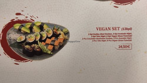 Vegan sushi set at Ginza Sushi Bar in Helsinki