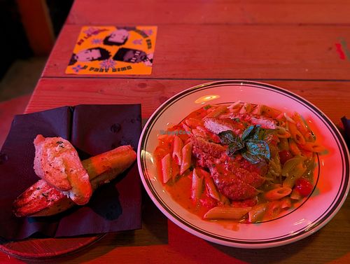 Penne vodka with vegan chicken at Humble Brick Oven Bar + Cocina in Linden