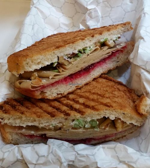Tofurkey and cranberry sandwich at Terri - Financial District in New York City