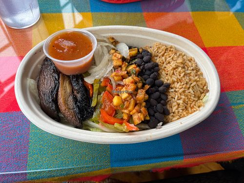 Custom vegan burrito bowl  at Bandito's Mexican Grill in Ogunquit