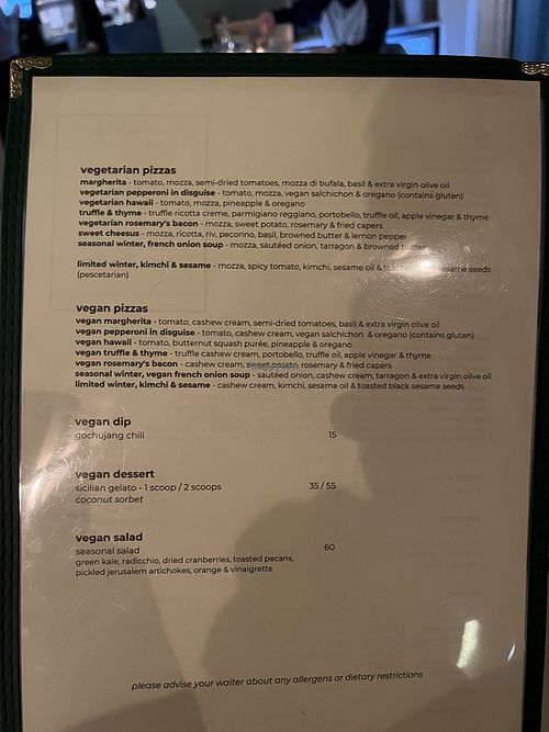 Veggie and vegan menu  at Pico Pizza - Nordvest in Copenhagen
