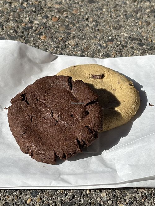 Brownie cookie, chocolate chip cookie   at The Baked Bear  in South Lake Tahoe