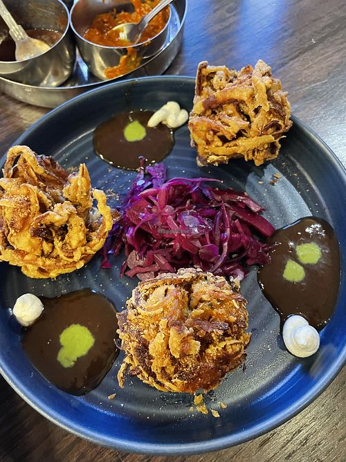 Onion bhaji   at Namaste Village in Southend-on-sea