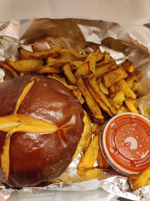 Burger and Fries at All Vegan - Cloud Kitchen in Norfolk