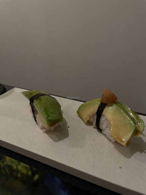 Avocado sushi 2 ways 🤤   at sushi bar fish 4 u in Tokyo