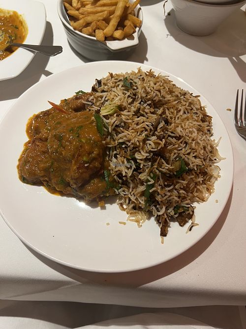 Tofu curry with mushroom rice   at Chef's Flavour Glenfield in Leicester