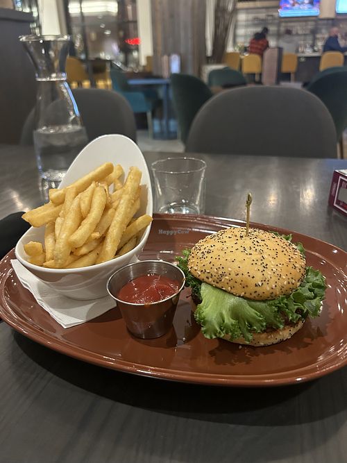 Beyond meat burger   at Monk 10 Taproom & Fine Eatery in Moncton