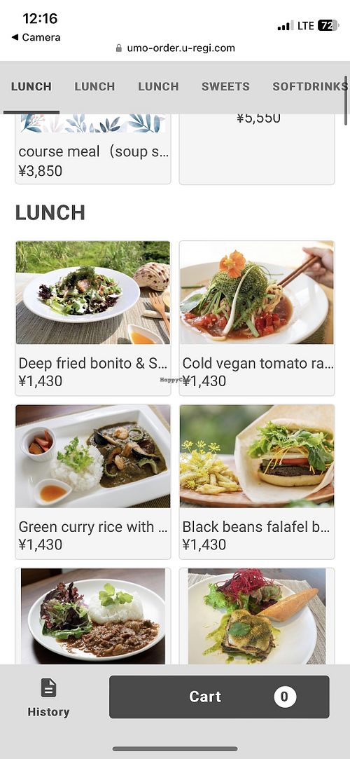 The vegan options available on the menu.  at Yusarabi in Miyakojima