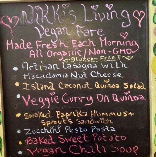 menu board at The Sanibel Sprout in Sanibel