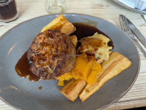 Vegan roast. Also came with cauliflower, carrots and greens on the side at Sunnyhills  in Belford