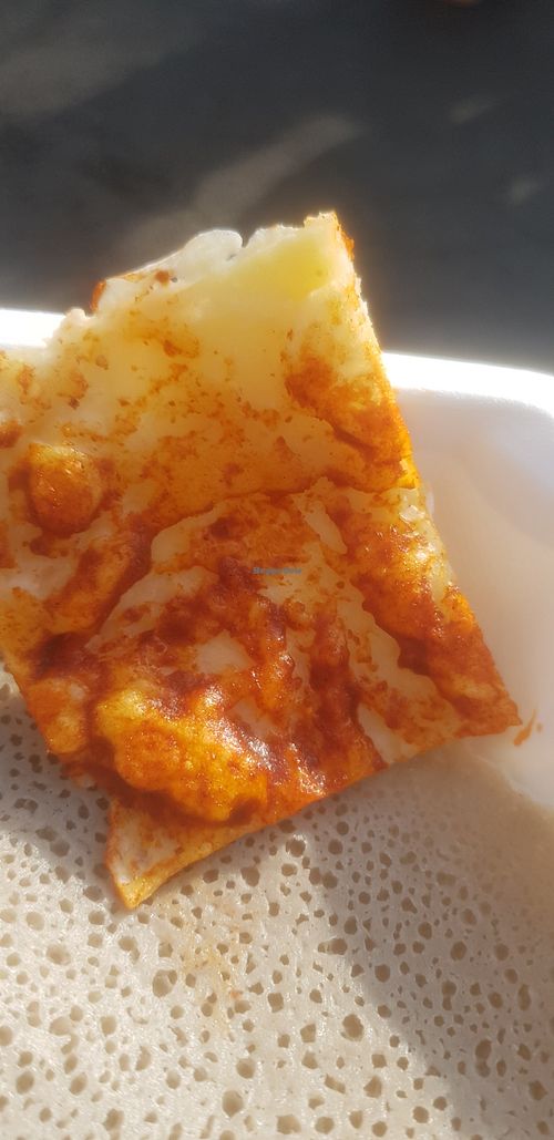 Sourdough flatbread at Rekebot Ethiopia in Newcastle Upon Tyne